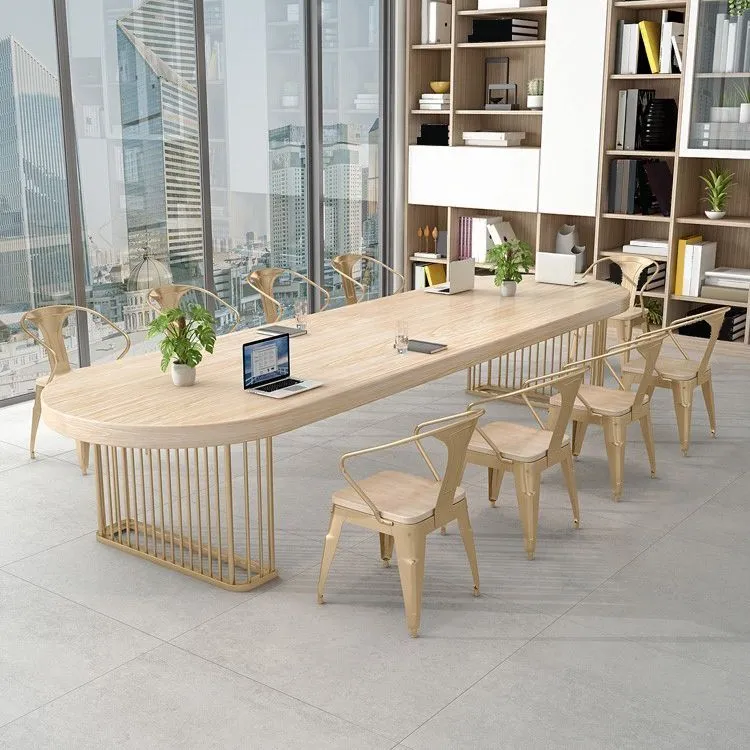 Bureau d'écriture ovale en bois massif, bureau naturel de 29,53 po de haut Clearhalo