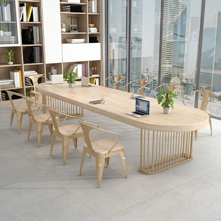 Bureau d'écriture ovale en bois massif, bureau naturel de 29,53 po de haut Clearhalo
