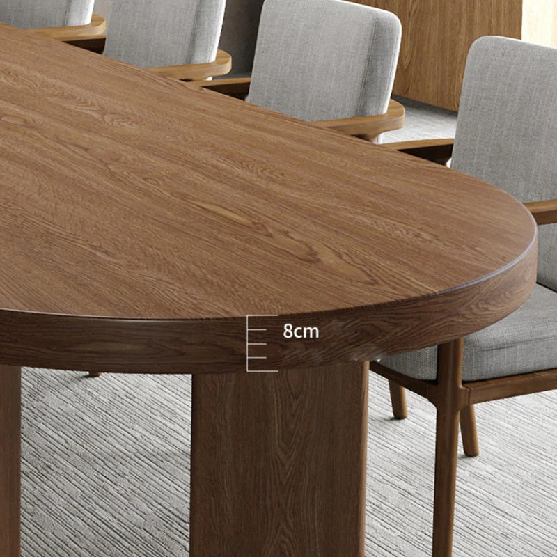 Bureau d'écriture ovale moderne et contemporain, coque de bureau en pin Clearhalo