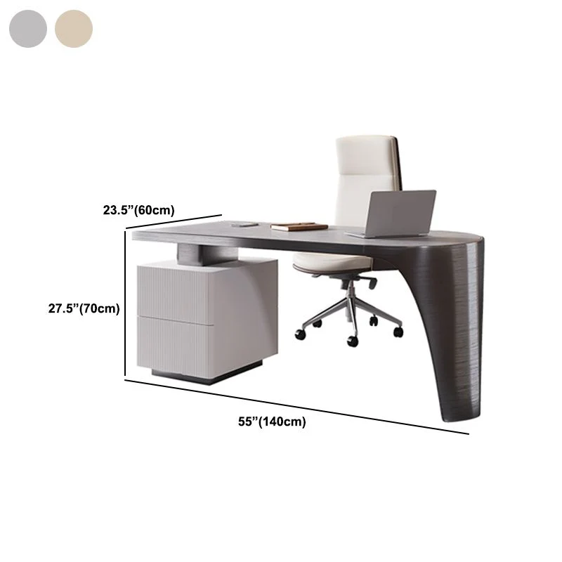 Bureau d'écriture en pierre de 27,6 po de large Glam avec tiroirs et base en métal chromé Clearhalo