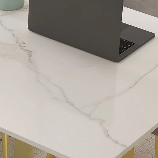 Bureau d'écriture en pierre aggloméré de luxe de bureau à domicile de table de réunion incurvée Clearhalo
