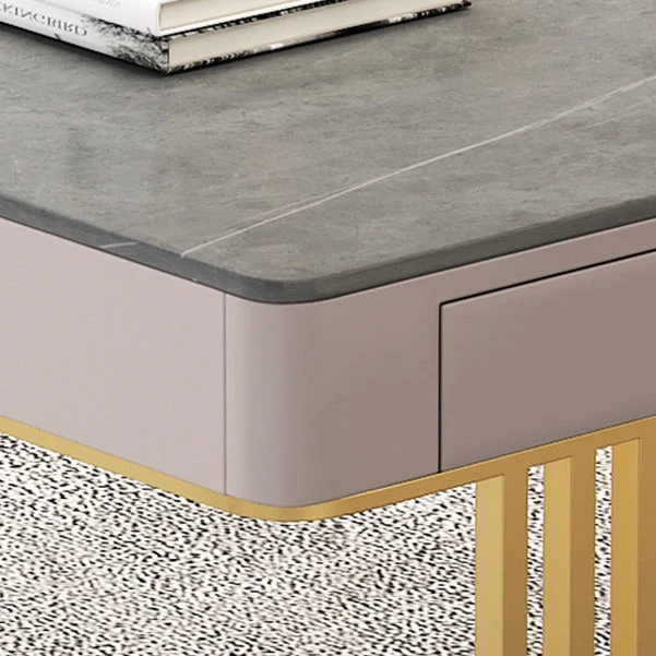 Bureau d'écriture en pierre et métal Bureau en étain Glam 3 tiroirs Clearhalo