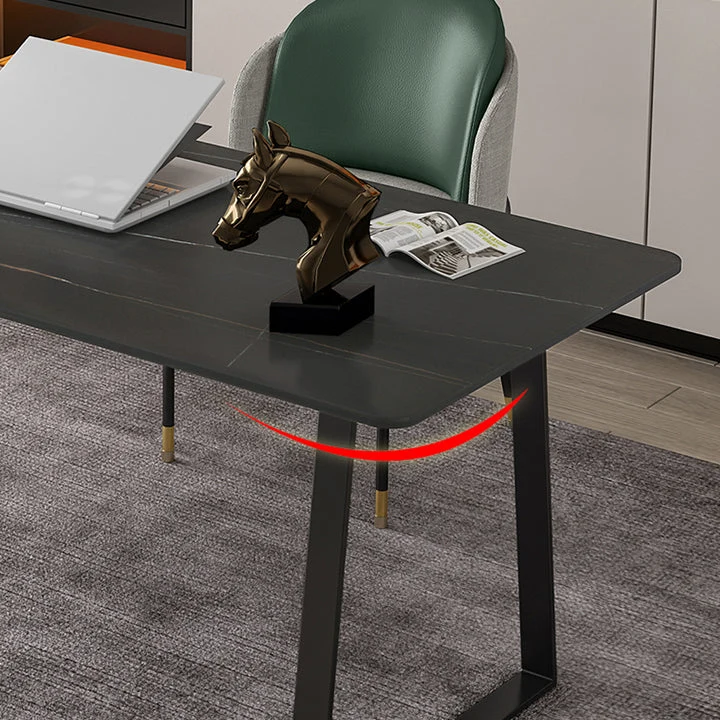 Bureau d'écriture en pierre de style Glam Bureau d'écriture rectangulaire à base de traîneau Clearhalo