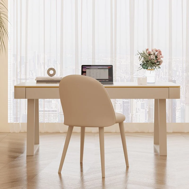 Bureau d'écriture en pierre de style Glam, bureau de traîneau en métal pour la maison Clearhalo