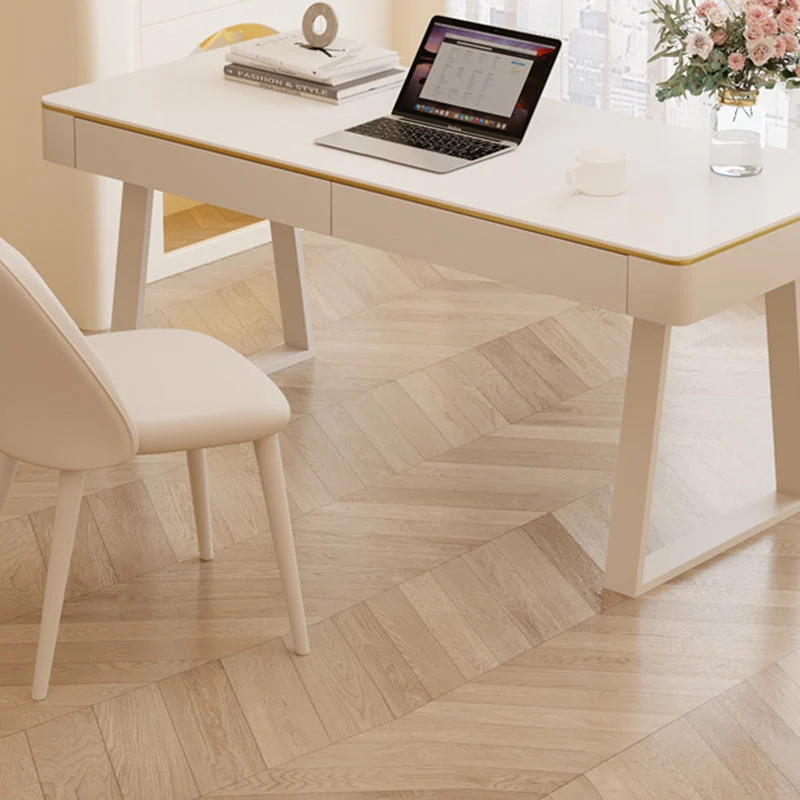 Bureau d'écriture en pierre de style Glam, bureau de traîneau en métal pour la maison Clearhalo