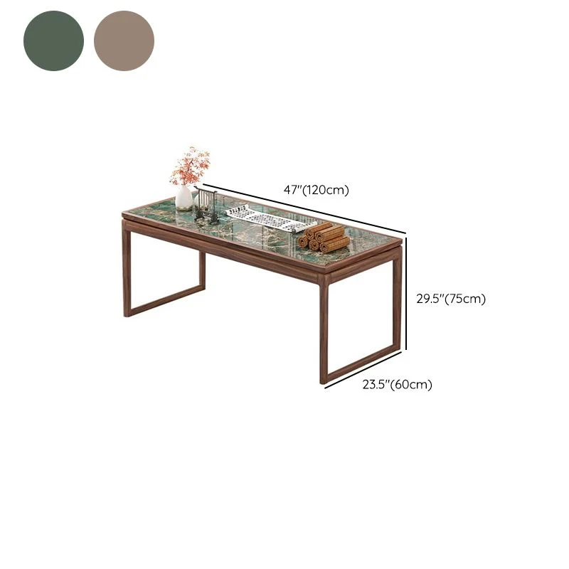Bureau d'écriture en pierre de table de bureau de forme rectangulaire moderne en or/vert Clearhalo
