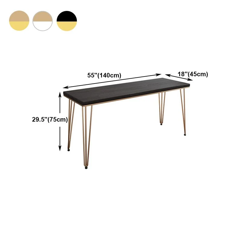 Bureau d'écriture en épingle à cheveux de style Glam Bureau de bureau rectangulaire en bois massif Clearhalo