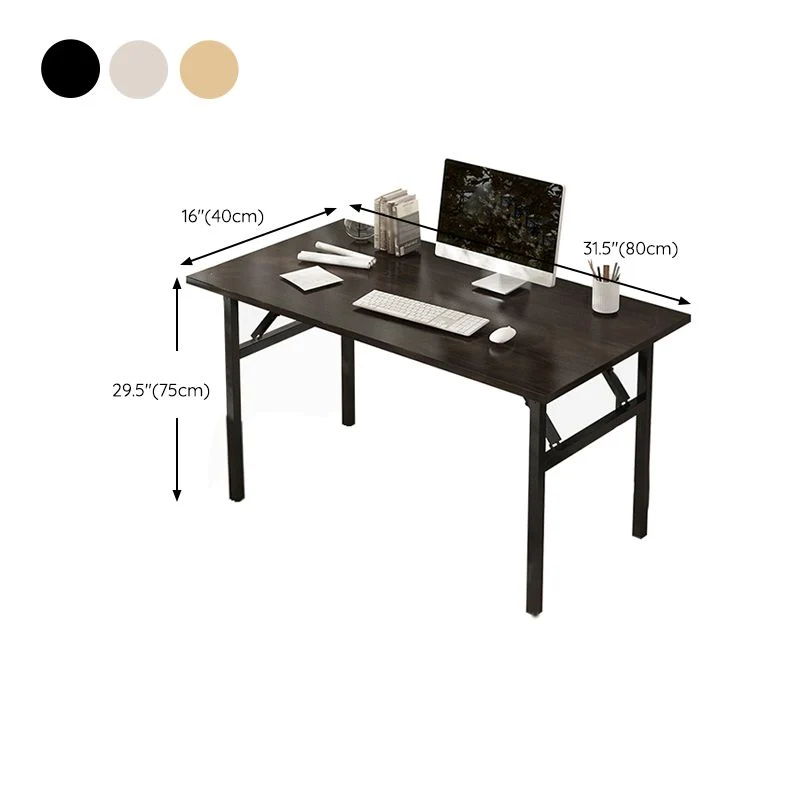 Bureau d'écriture pliable industriel, bureau d'ordinateur rectangulaire en bois Clearhalo