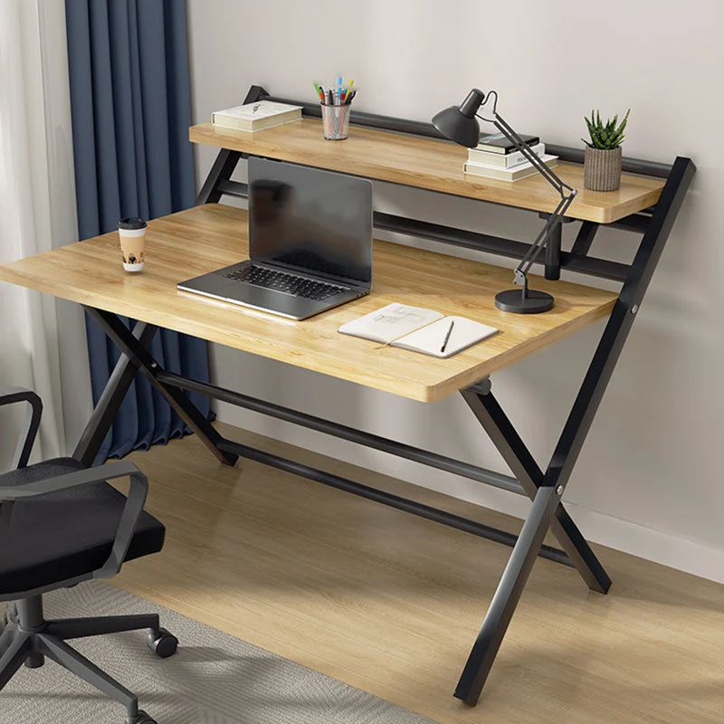 Bureau d'écriture pliant à base de chevalet en acier contemporain, bureau à domicile Clearhalo