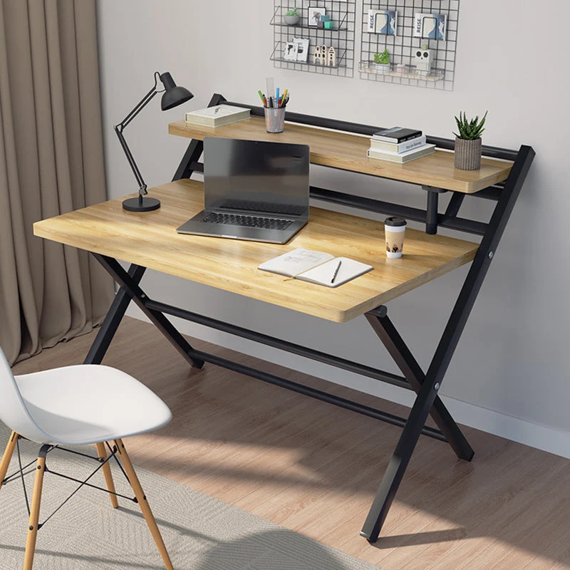 Bureau d'écriture pliant à base de chevalet en acier contemporain, bureau à domicile Clearhalo