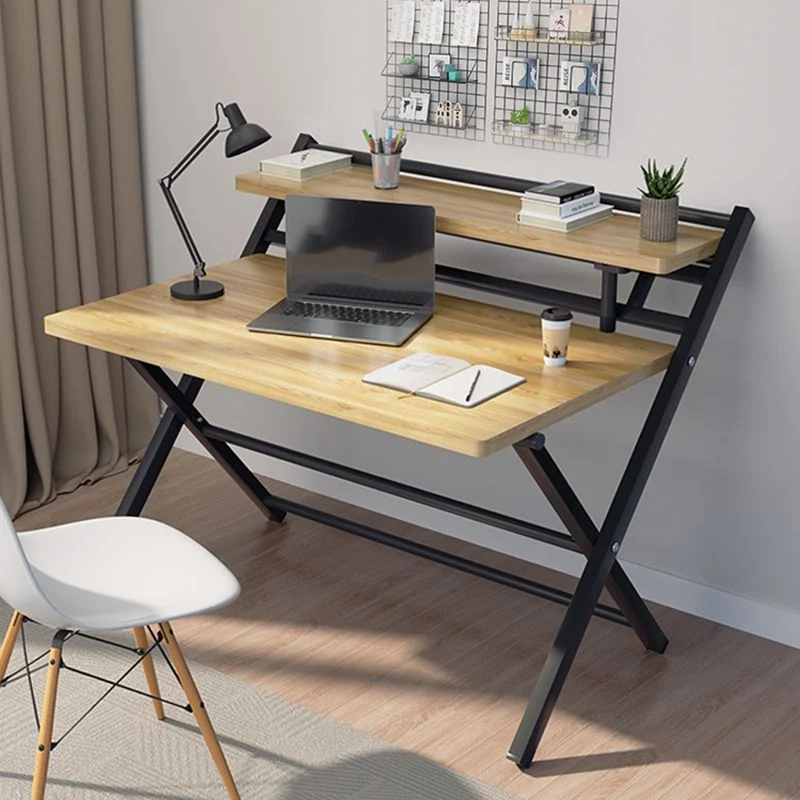 Bureau d'écriture pliant à base de chevalet en acier contemporain, bureau à domicile Clearhalo