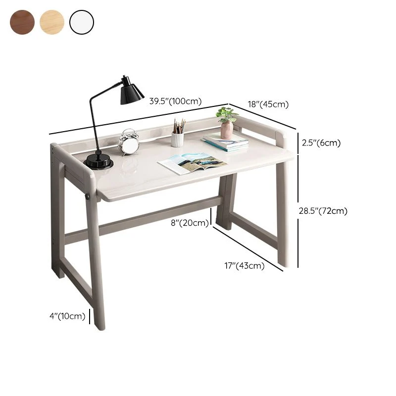 Bureau d'écriture pliant en bois massif de bureau moderne de 30,42 pouces H Clearhalo