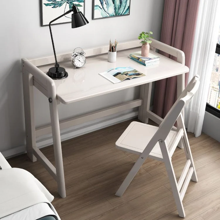Bureau d'écriture pliant en bois massif de bureau moderne de 30,42 pouces H Clearhalo