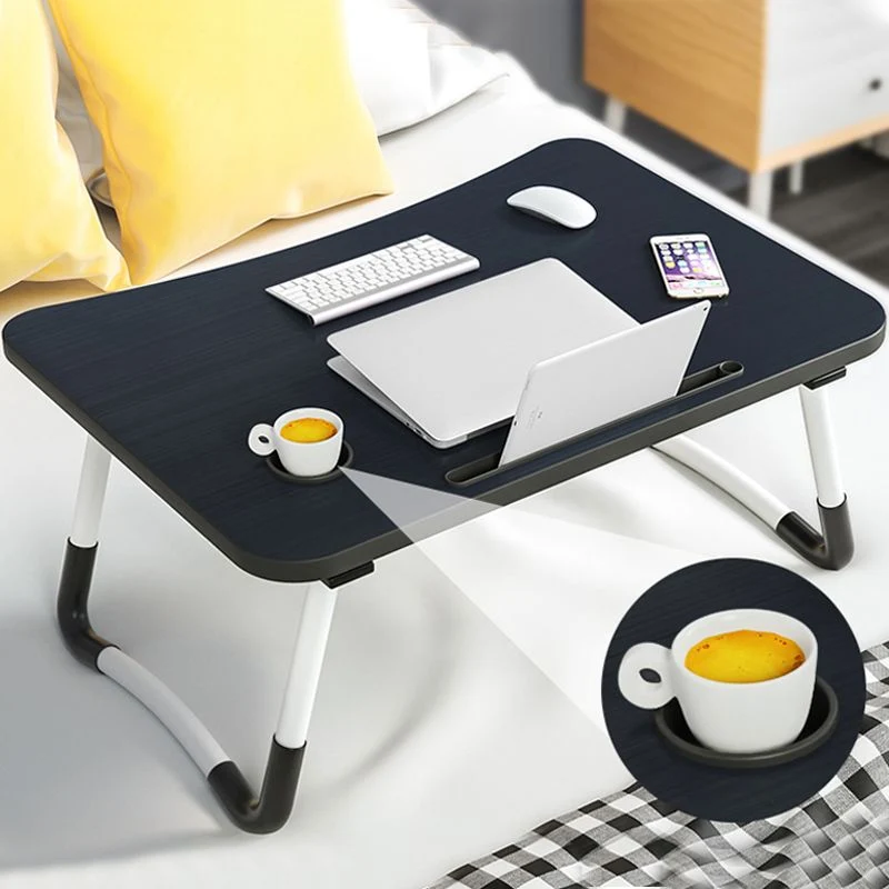 Bureau d'écriture pliant, bureaux de travail de forme rectangulaire avec 2 pieds pour la maison Clearhalo