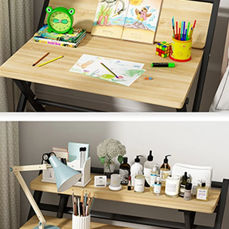 Bureau d'écriture pliant contemporain à base d'acier rectangulaire Clearhalo