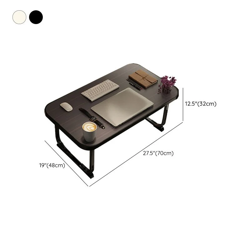 Bureau d'écriture pliant de forme rectangulaire avec 2 pieds en naturel/noir/blanc Clearhalo