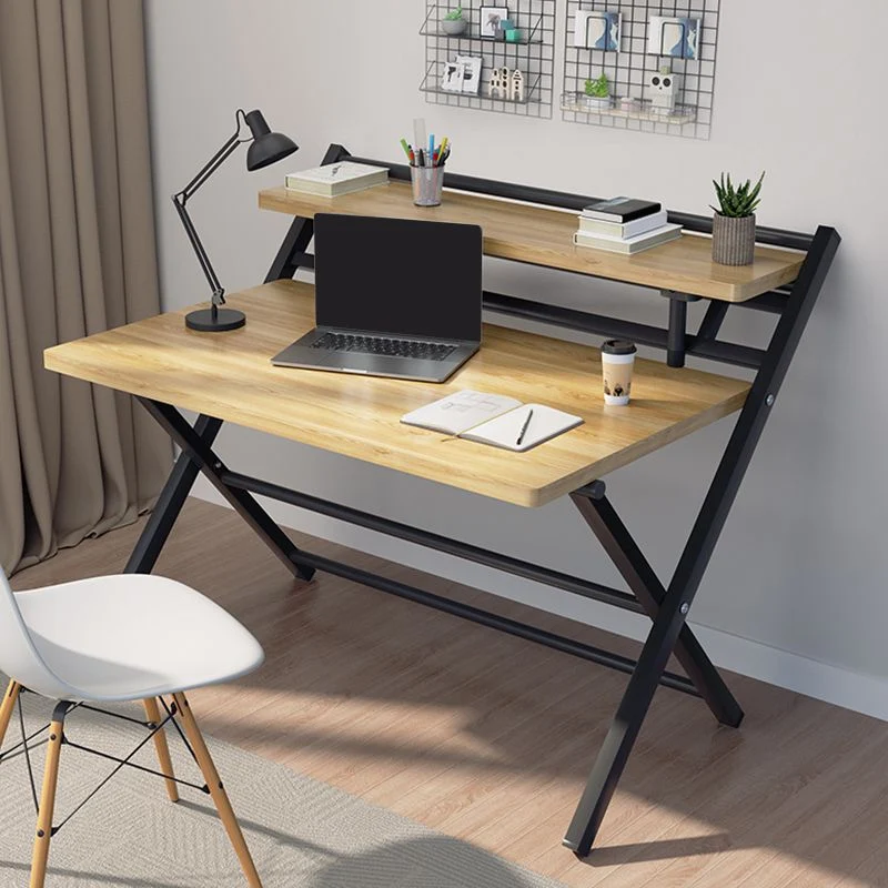 Bureau d'écriture pliant moderne, base à tréteaux, bureau de dortoir Clearhalo