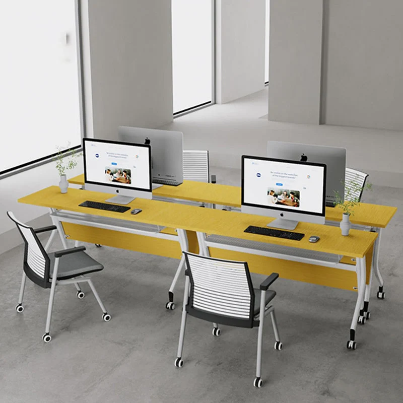Bureau d'écriture pliant moderne, bureau en bois fabriqué avec roulettes Clearhalo