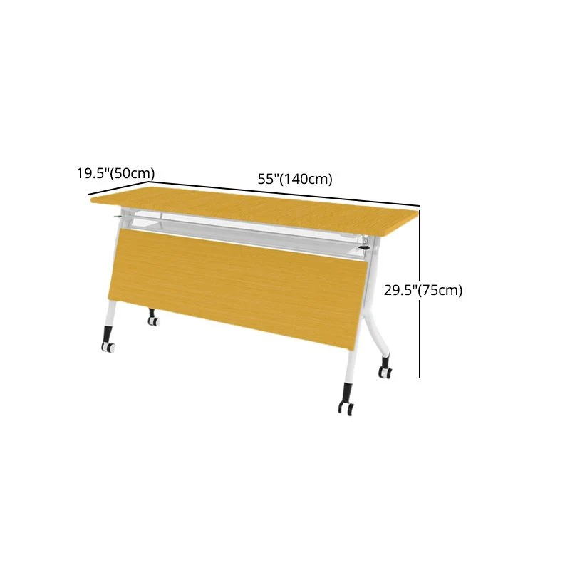 Bureau d'écriture pliant moderne, bureau en bois fabriqué avec roulettes Clearhalo