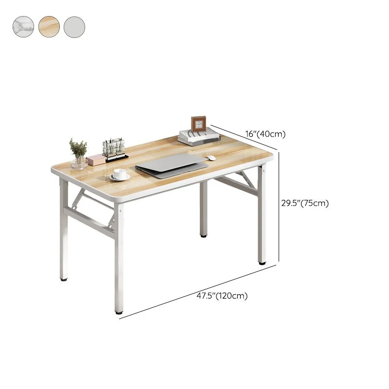 Bureau d'écriture pliant rectangulaire contemporain à base d'acier Clearhalo