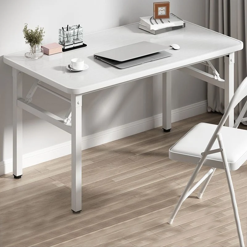 Bureau d'écriture pliant rectangulaire contemporain à base d'acier Clearhalo