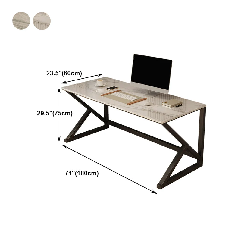 Bureau d'écriture rectangulaire de 29,5 po Bureau d'ordinateur moderne et contemporain Clearhalo