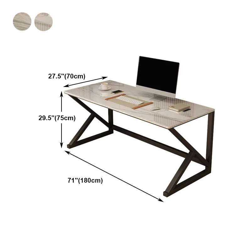 Bureau d'écriture rectangulaire de 29,5 po Bureau d'ordinateur moderne et contemporain Clearhalo