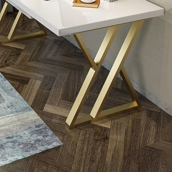 Bureau d'écriture rectangulaire de 29,53 po de hauteur Glam en bois massif Clearhalo