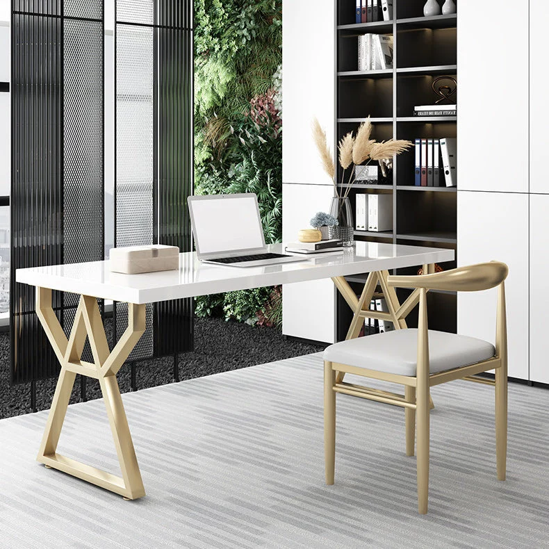 Bureau d'écriture rectangulaire de 29,53 pouces de hauteur, bureau en bois massif Clearhalo