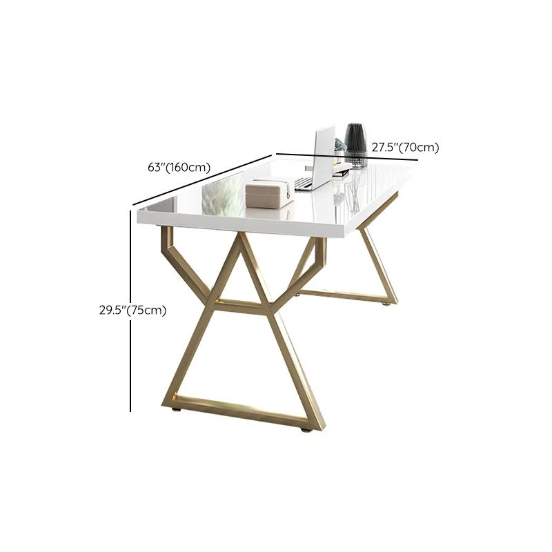 Bureau d'écriture rectangulaire de 29,53 pouces de hauteur, bureau en bois massif Clearhalo