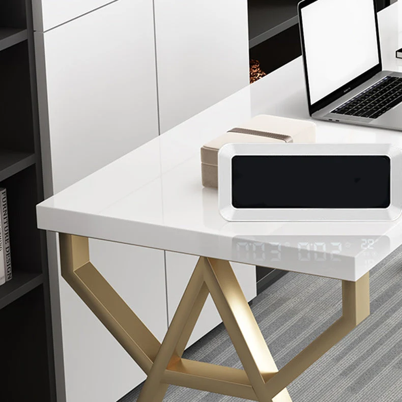 Bureau d'écriture rectangulaire de 29,53 pouces de hauteur, bureau en bois massif Clearhalo