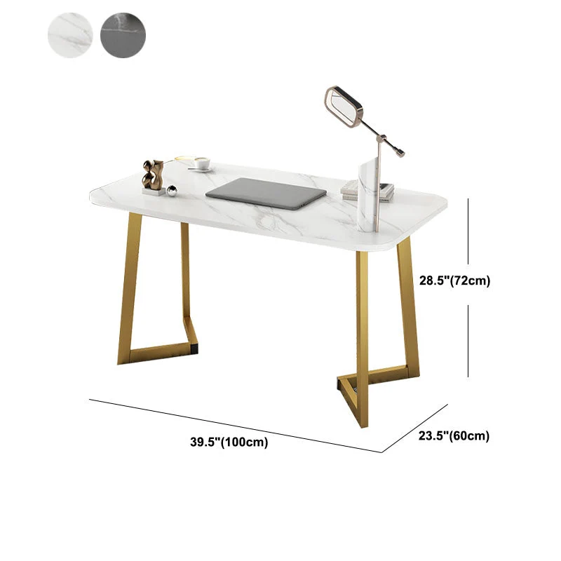 Bureau d'écriture rectangulaire en acier Glam, finition mate Clearhalo