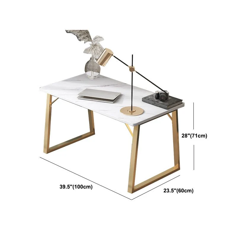 Bureau d'écriture rectangulaire en acier Glam, finition mate Clearhalo