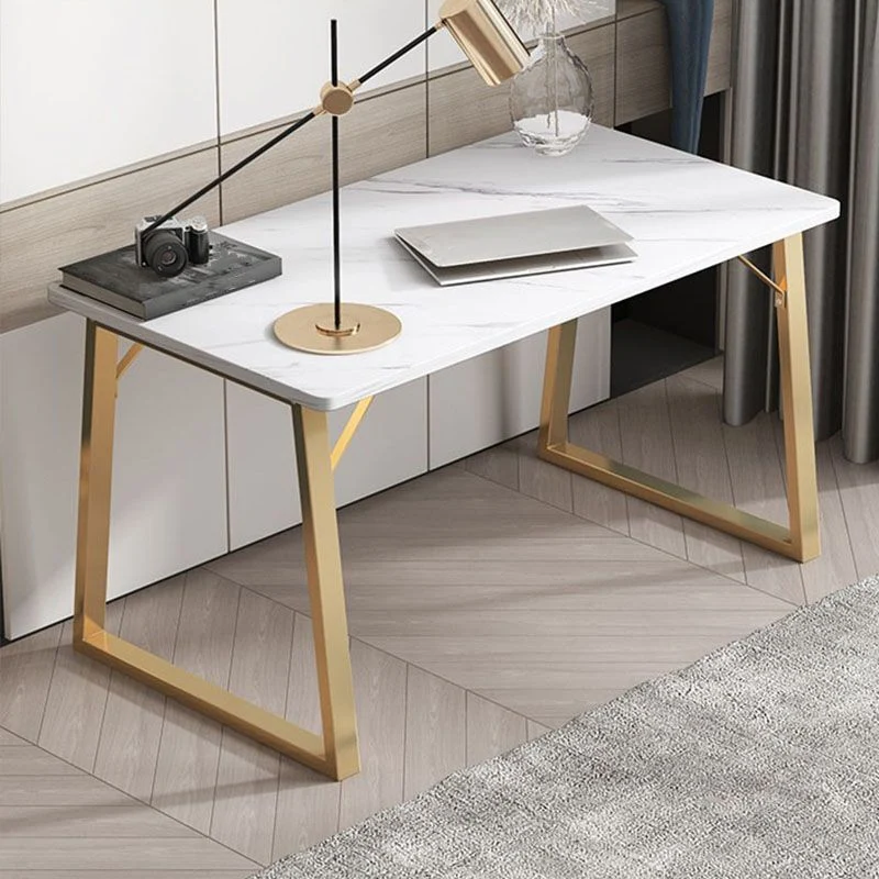 Bureau d'écriture rectangulaire en acier Glam, finition mate Clearhalo