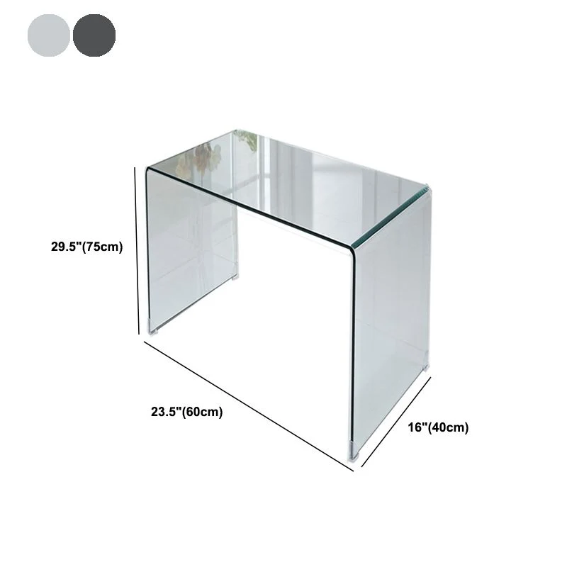 Bureau d'écriture rectangulaire en acrylique de bureau contemporain de 30"H Clearhalo