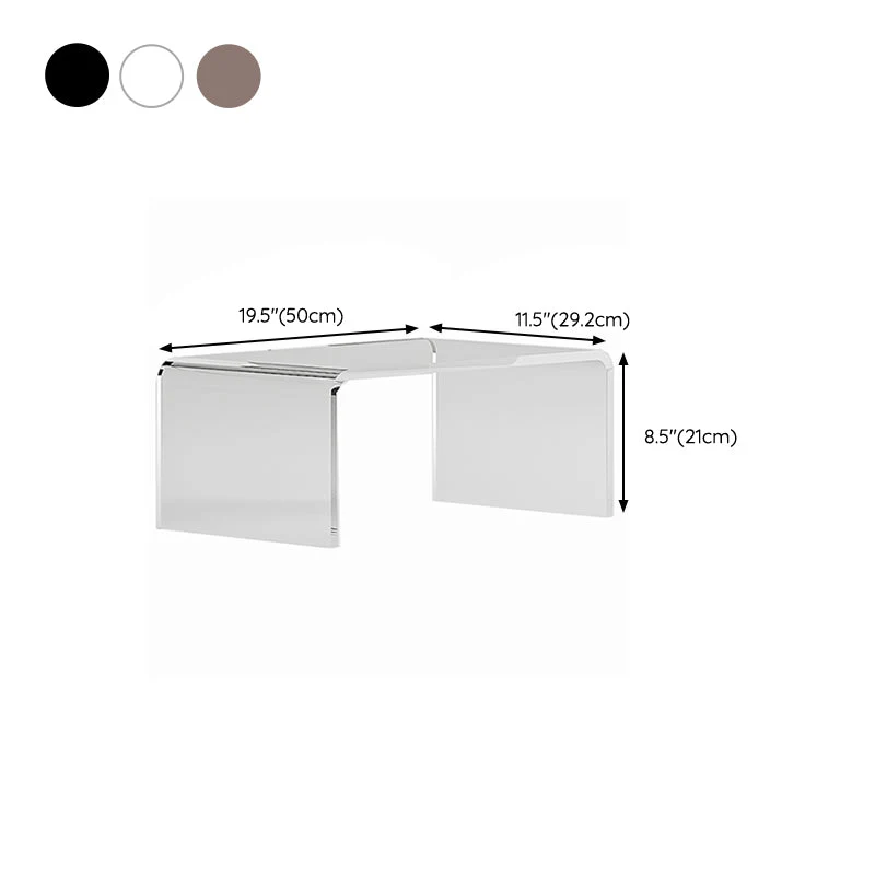 Bureau d'écriture rectangulaire en acrylique, table d'ordinateur portable à base de traîneau contemporaine Clearhalo