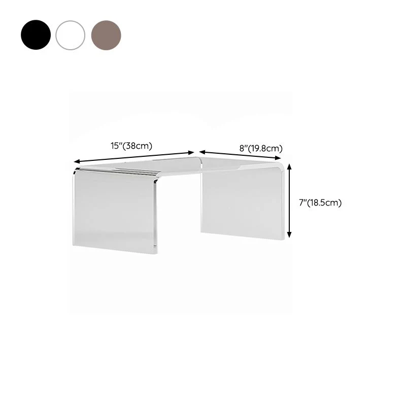Bureau d'écriture rectangulaire en acrylique, table d'ordinateur portable à base de traîneau contemporaine Clearhalo