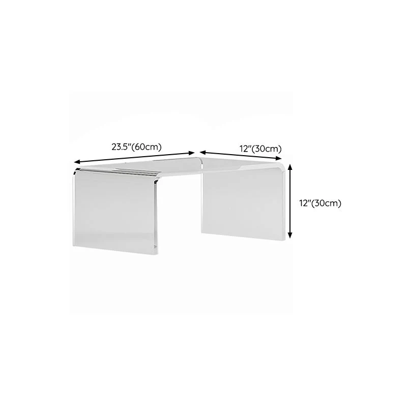 Bureau d'écriture rectangulaire en acrylique, table d'ordinateur portable à base de traîneau contemporaine Clearhalo