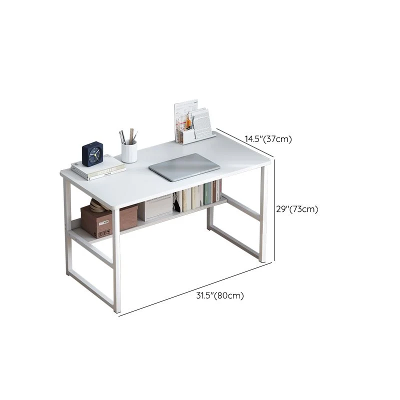 Bureau d'écriture rectangulaire avec base en forme de H, 28,7 po de hauteur Clearhalo