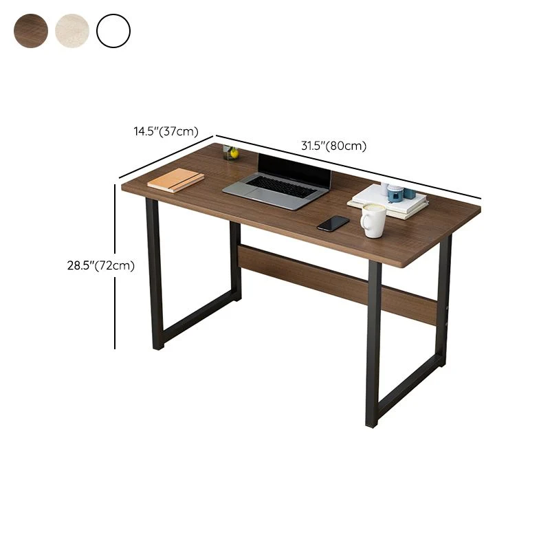 Bureau d'écriture rectangulaire à base luge en bois contemporain avec pieds en acier Clearhalo