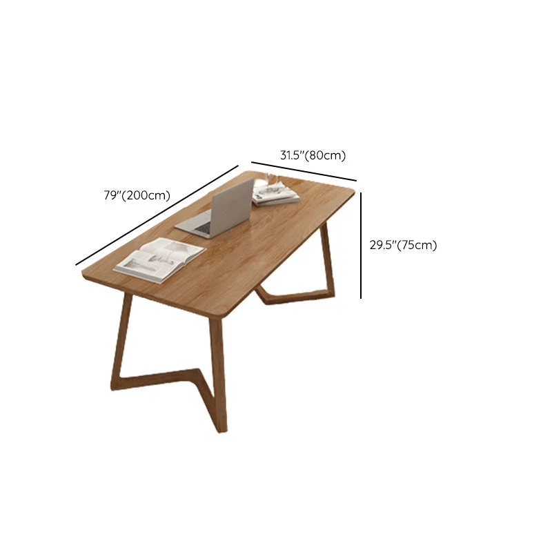 Bureau d'écriture rectangulaire à base de traîneau en bois massif, 29,53" de hauteur Clearhalo