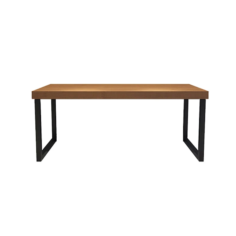 Bureau d'écriture rectangulaire à base de traîneau de bureau en bois massif industriel Clearhalo