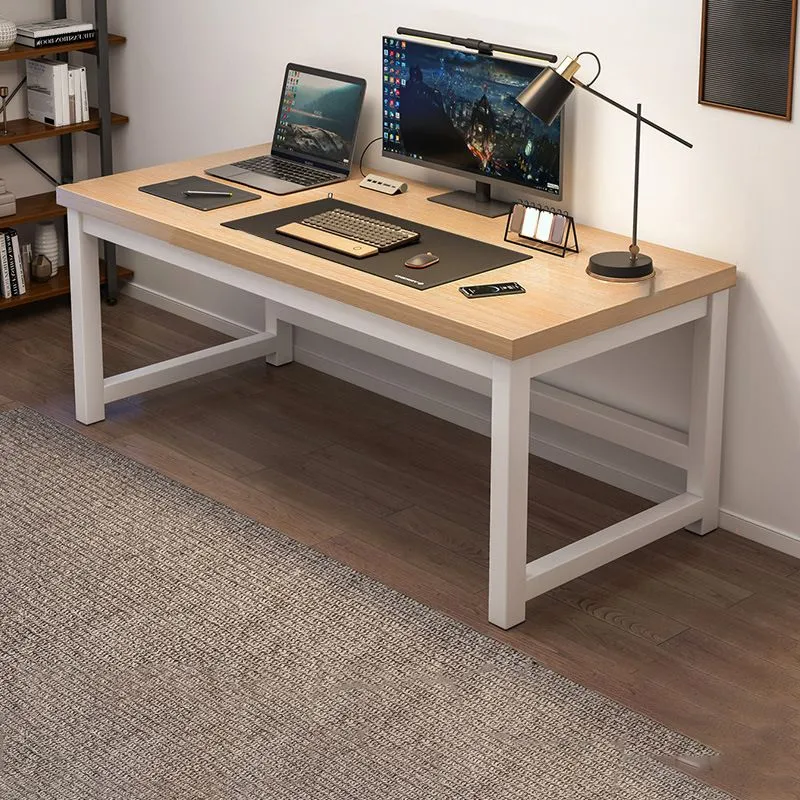 Bureau d'écriture rectangulaire en bois, bureau d'ordinateur industriel pour la maison Clearhalo