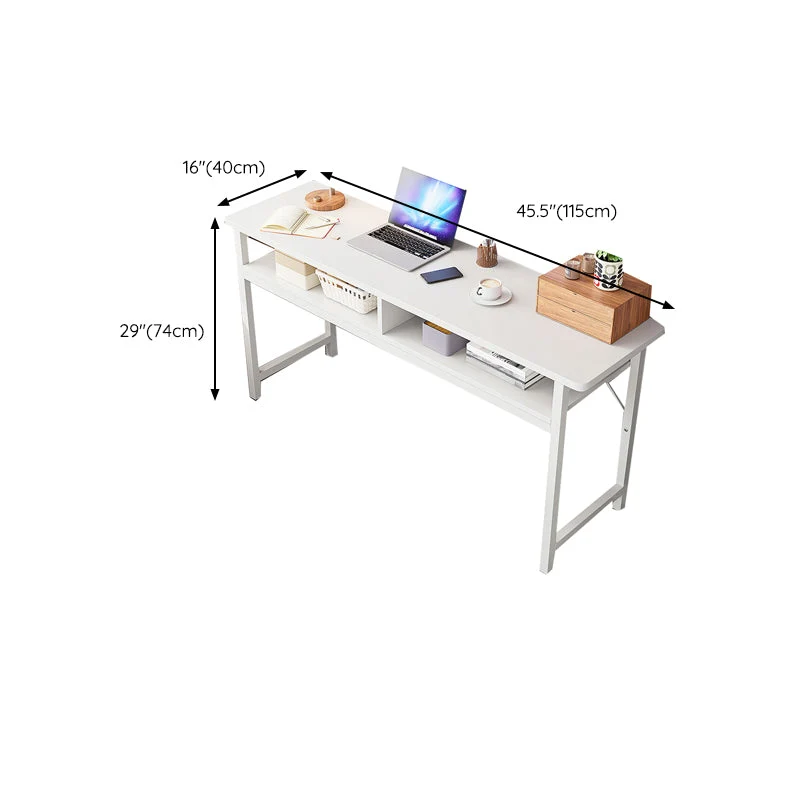 Bureau d'écriture rectangulaire en bois, bureau Home Glam avec étagères Clearhalo