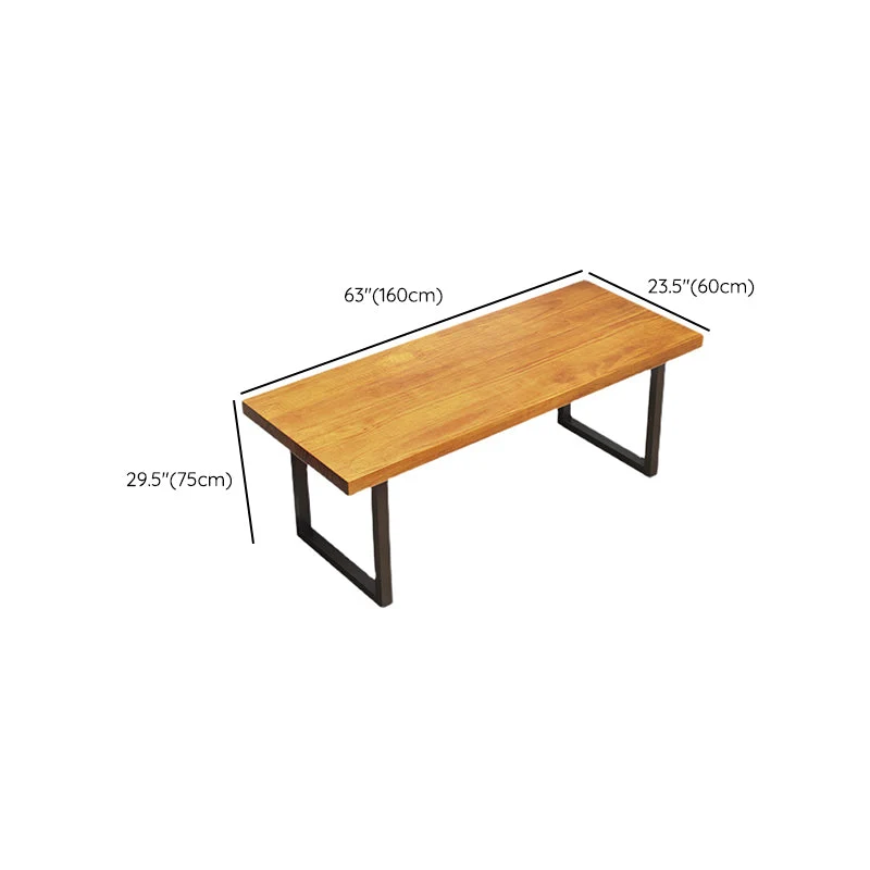 Bureau d'écriture rectangulaire en bois de bureau industriel de 29,53 po de hauteur avec base luge Clearhalo