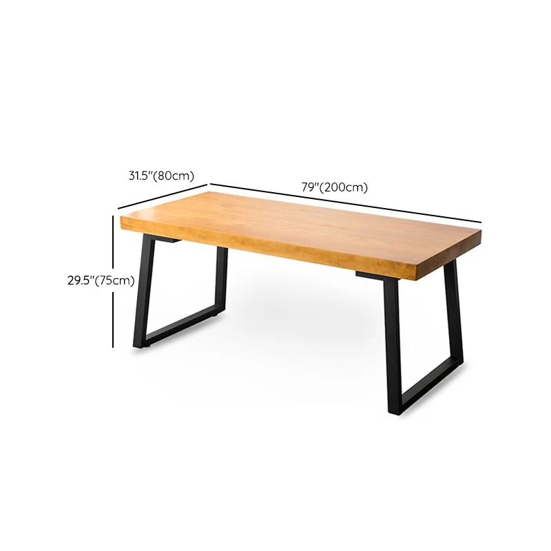Bureau d'écriture rectangulaire en bois, bureau moderne avec pieds en métal Clearhalo