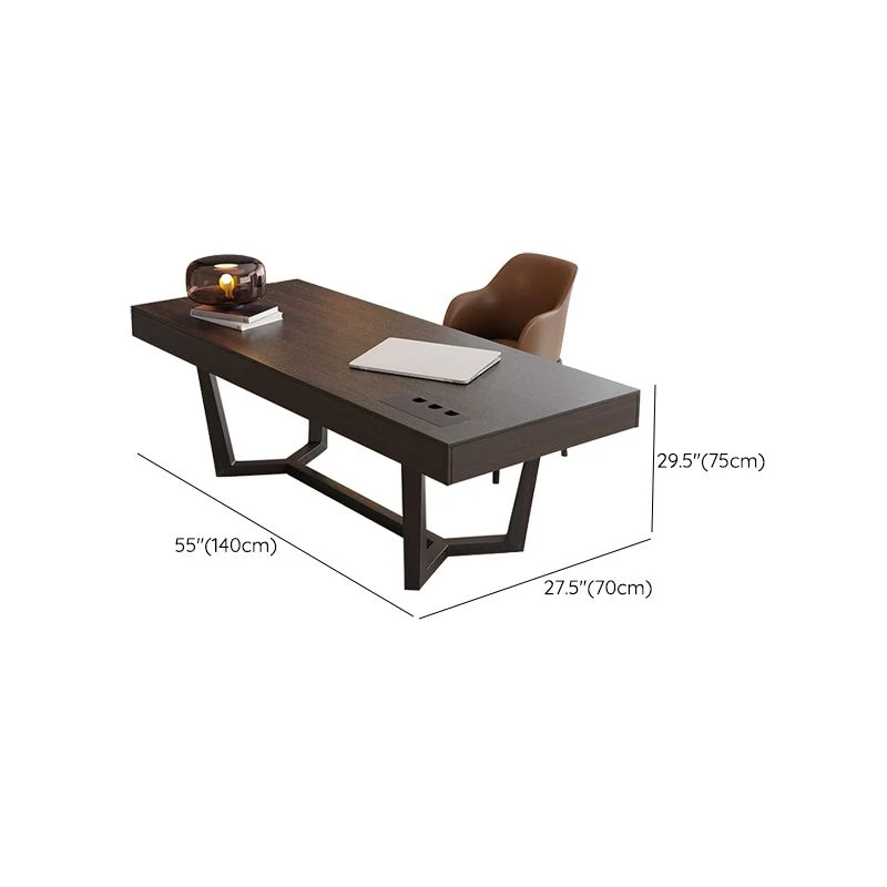 Bureau d'écriture rectangulaire en bois contemporain avec tiroirs pour bureau Clearhalo