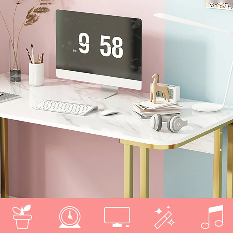 Bureau d'écriture rectangulaire en bois Glam, hauteur de 28,3 pouces Clearhalo