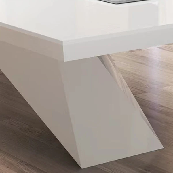 Bureau d'écriture rectangulaire en bois manufacturé de bureau contemporain de 29,25 pouces de hauteur Clearhalo