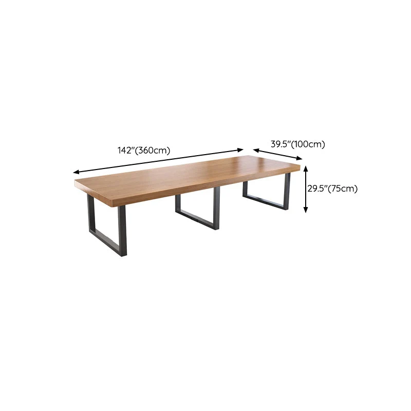 Bureau d'écriture rectangulaire en bois massif de 29,53 po de haut avec base luge Clearhalo